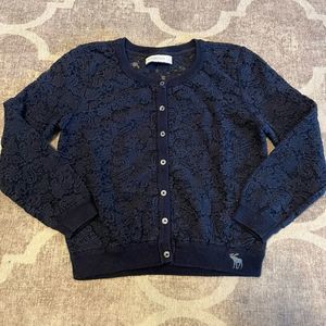 Abercrombie and fitch embroidered lace button down cardigan size small
